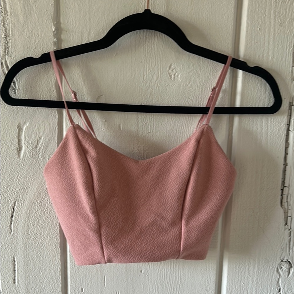 SHEIN Pink Sleeveless Bustier Crop Camisole